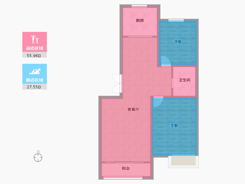 内蒙古自治区-呼和浩特市-铁骑·华府-75.37-户型库-动静分区