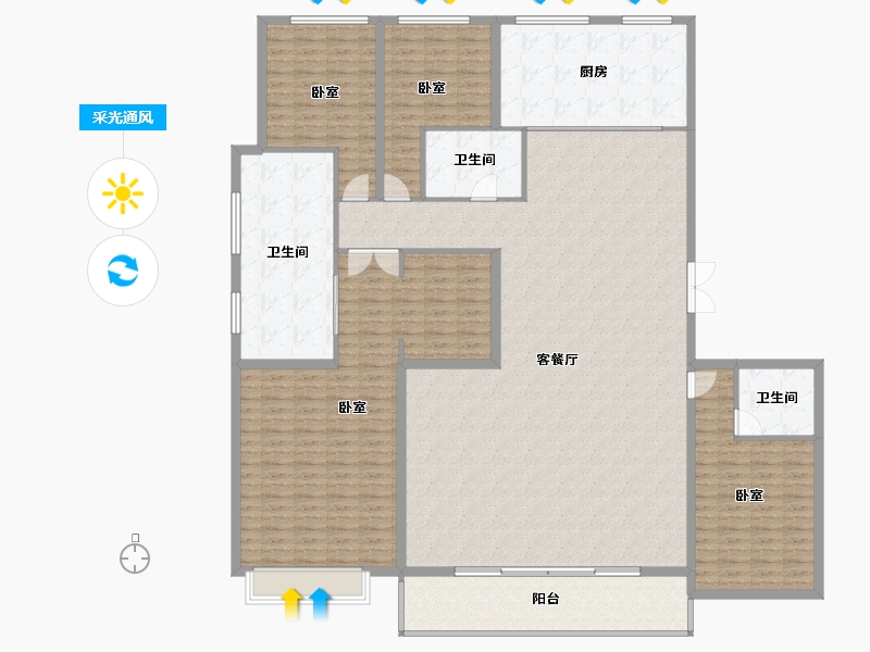 山西省-太原市-中国铁建·花语堂-238.71-户型库-采光通风