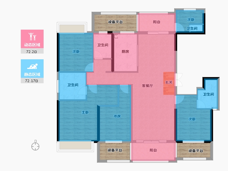 云南省-曲靖市-金博玫瑰园-144.16-户型库-动静分区