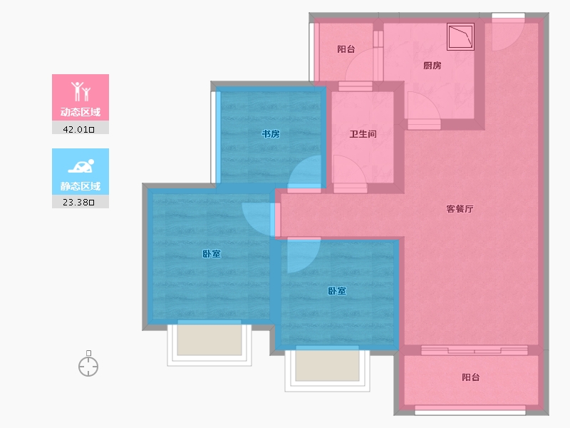 四川省-成都市-吾家花苑-56.17-户型库-动静分区