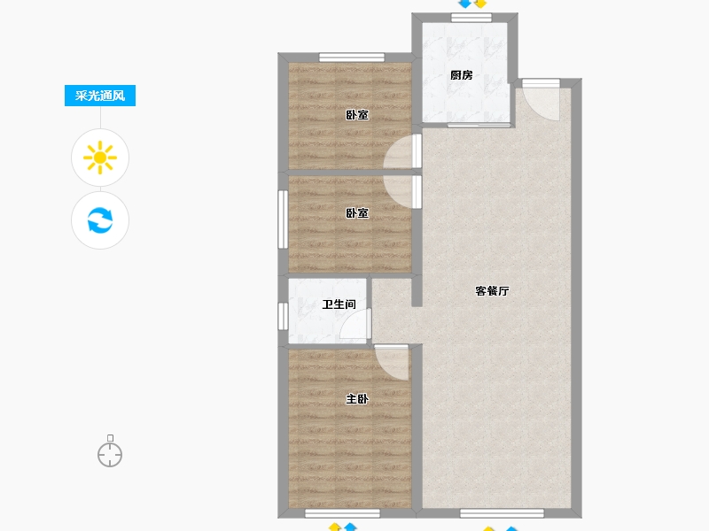 辽宁省-大连市-碧桂园·桃源-85.03-户型库-采光通风