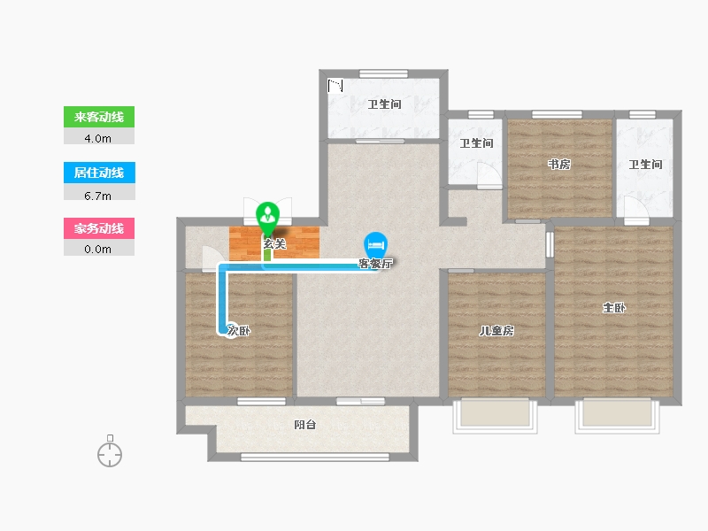 河北省-廊坊市-新空港孔雀城天玺-115.20-户型库-动静线