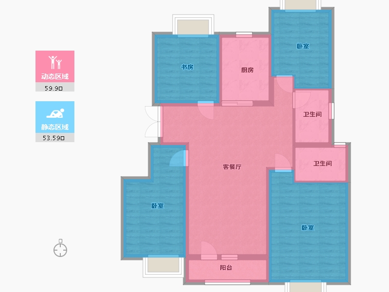 辽宁省-沈阳市-金科集美天城-101.20-户型库-动静分区