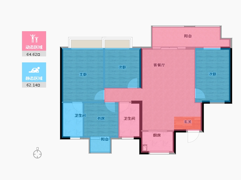 云南省-曲靖市-蓝光雅苑-116.00-户型库-动静分区