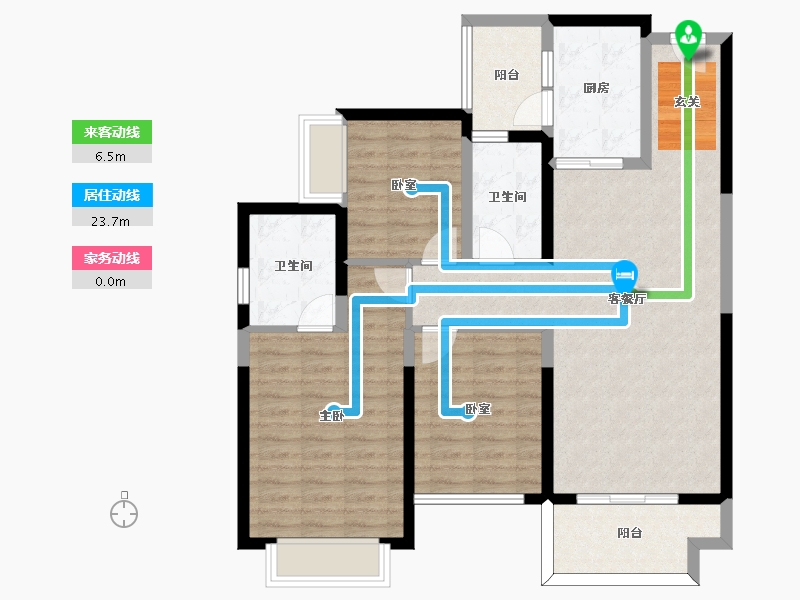 四川省-成都市-大理雅美湾-97.88-户型库-动静线