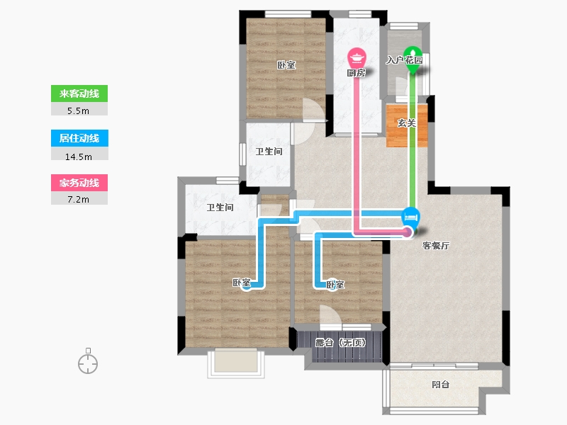 辽宁省-沈阳市-沈抚恒大养生谷-102.64-户型库-动静线