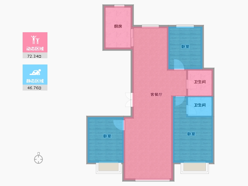 内蒙古自治区-包头市-方兴·衛仕府-108.00-户型库-动静分区