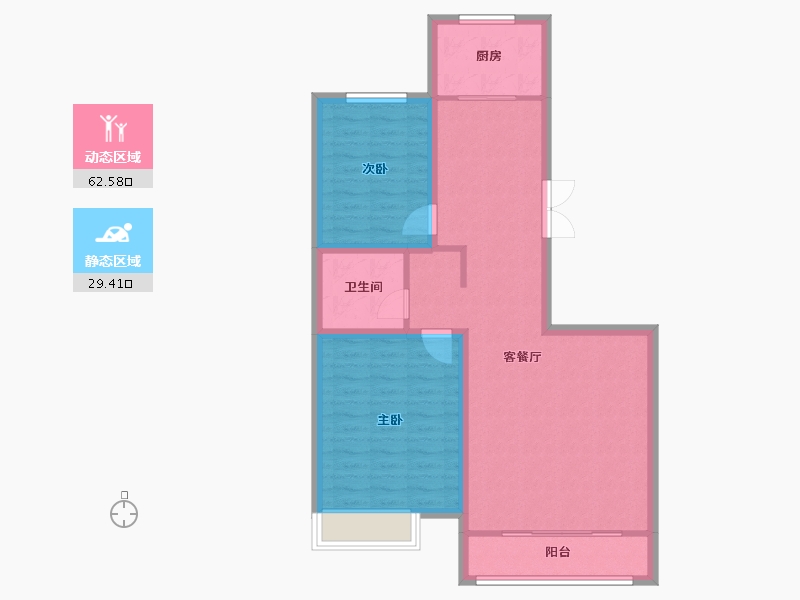 内蒙古自治区-呼和浩特市-铁骑·华府-82.97-户型库-动静分区