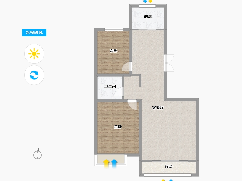 内蒙古自治区-呼和浩特市-铁骑·华府-82.97-户型库-采光通风