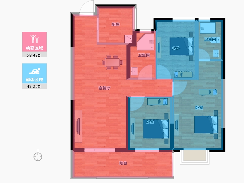 云南省-昆明市-招商依湾郡-93.47-户型库-动静分区