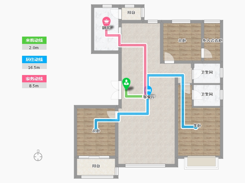 内蒙古自治区-呼和浩特市-衡达·丁香河畔-110.13-户型库-动静线