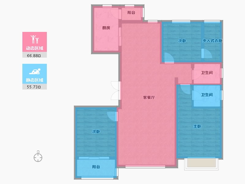 内蒙古自治区-呼和浩特市-衡达·丁香河畔-110.13-户型库-动静分区