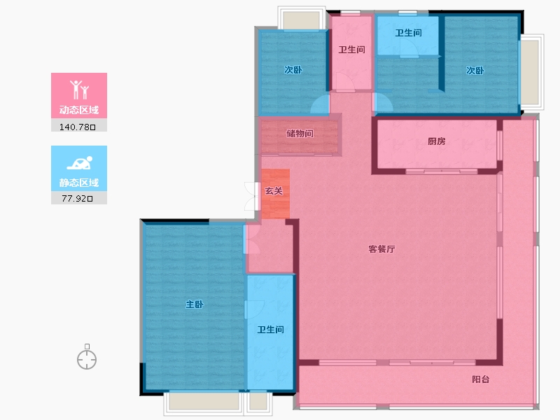 云南省-昆明市-世博生态城鸣凤邻里-199.38-户型库-动静分区