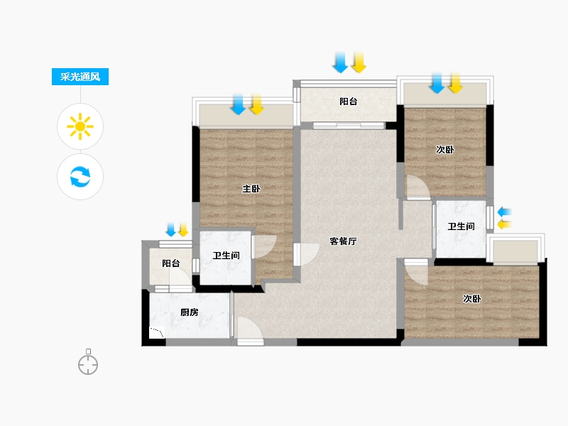 四川省-成都市-朗诗未来著-79.44-户型库-采光通风