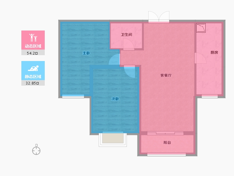 内蒙古自治区-呼和浩特市-金宇·新天地-78.36-户型库-动静分区