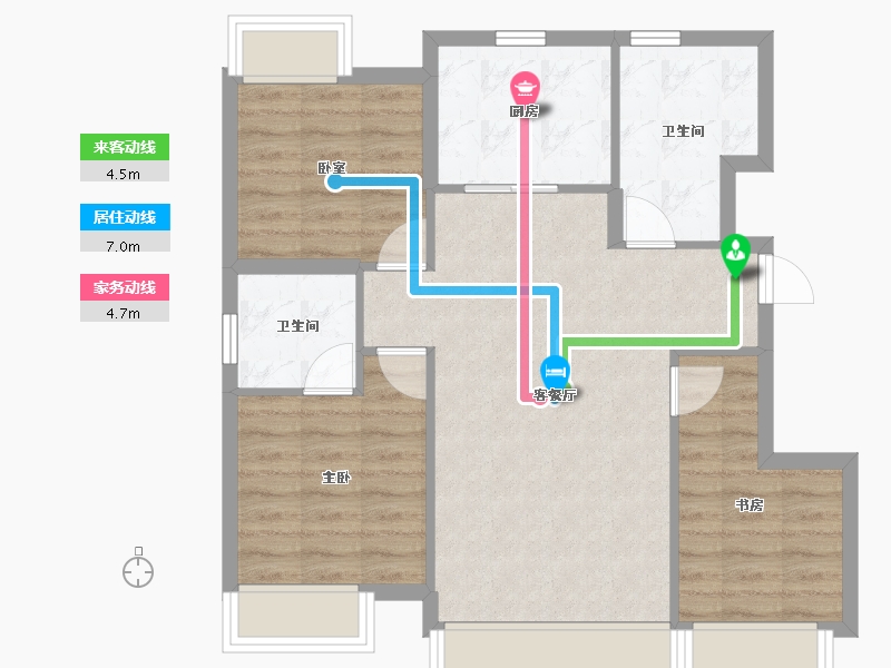 辽宁省-大连市-保利堂悦-72.06-户型库-动静线