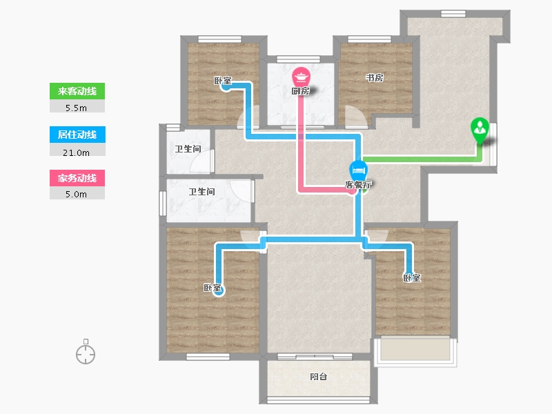 辽宁省-大连市-万科金地和风明月-104.00-户型库-动静线