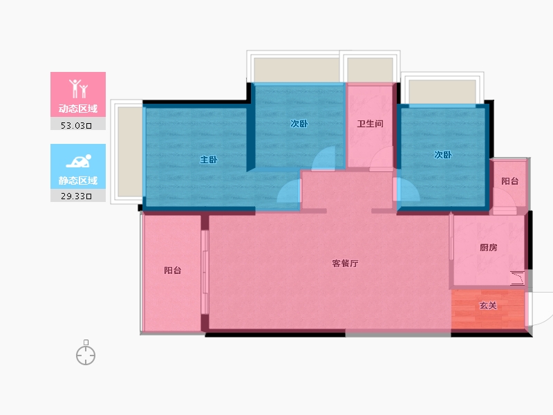 云南省-曲靖市-沁湾铭园-73.81-户型库-动静分区