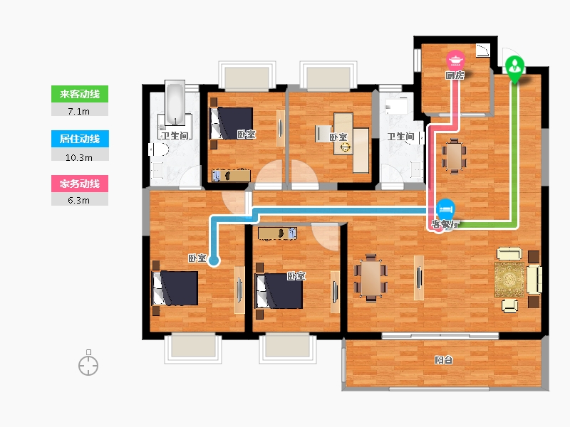 云南省-昆明市-招商依湾郡-125.22-户型库-动静线