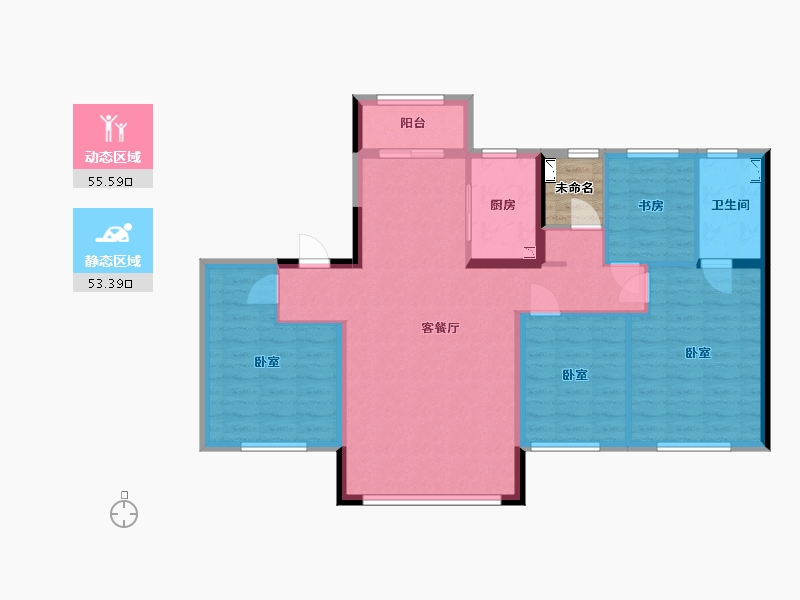 内蒙古自治区-通辽市-通辽碧桂园-100.71-户型库-动静分区