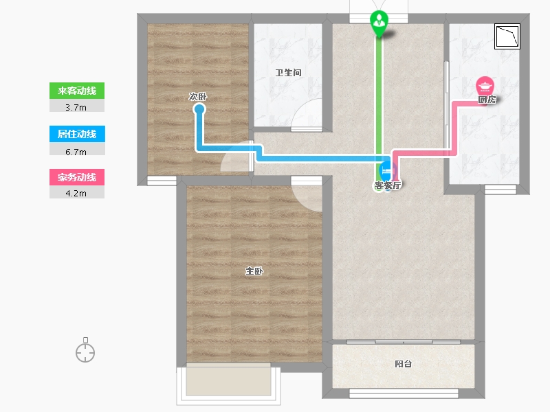 内蒙古自治区-呼和浩特市-铁骑·华府-69.85-户型库-动静线