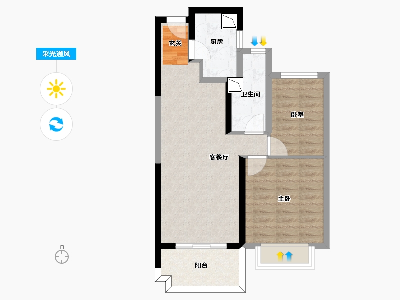 四川省-成都市-大理雅美湾-57.22-户型库-采光通风