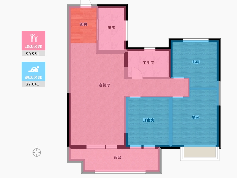 河北省-廊坊市-新空港孔雀城天玺-82.10-户型库-动静分区