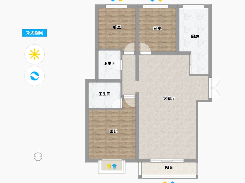 河北省-保定市-京南一品三期-89.96-户型库-采光通风