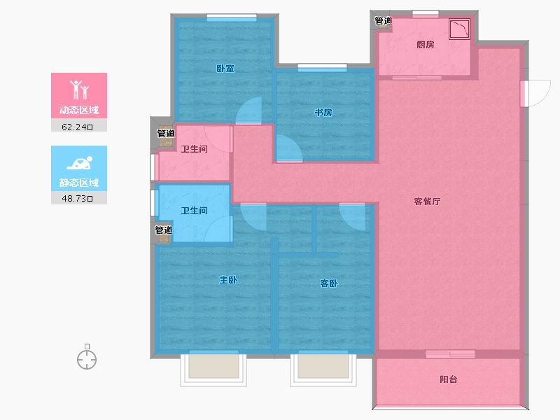 山西省-太原市-阳光城文澜府-100.20-户型库-动静分区