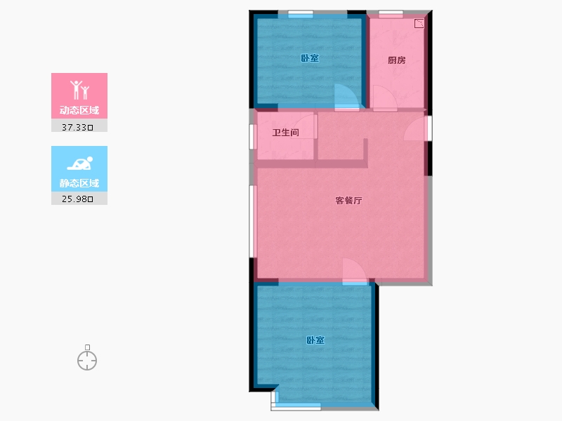 辽宁省-铁岭市-洲纪之星-55.96-户型库-动静分区