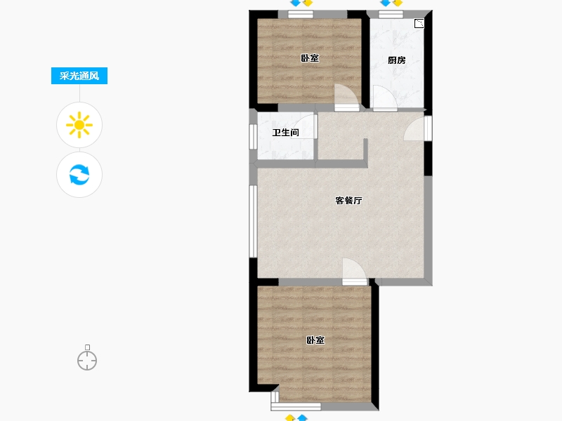 辽宁省-铁岭市-洲纪之星-55.96-户型库-采光通风