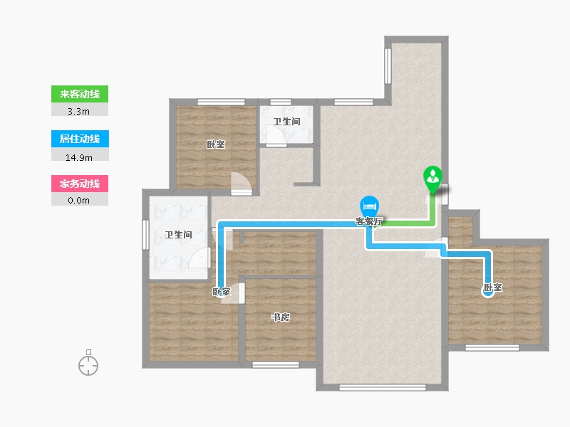 内蒙古自治区-鄂尔多斯市-城投·海昌鑫园-119.50-户型库-动静线