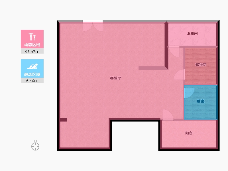 辽宁省-大连市-金地自在城-96.35-户型库-动静分区