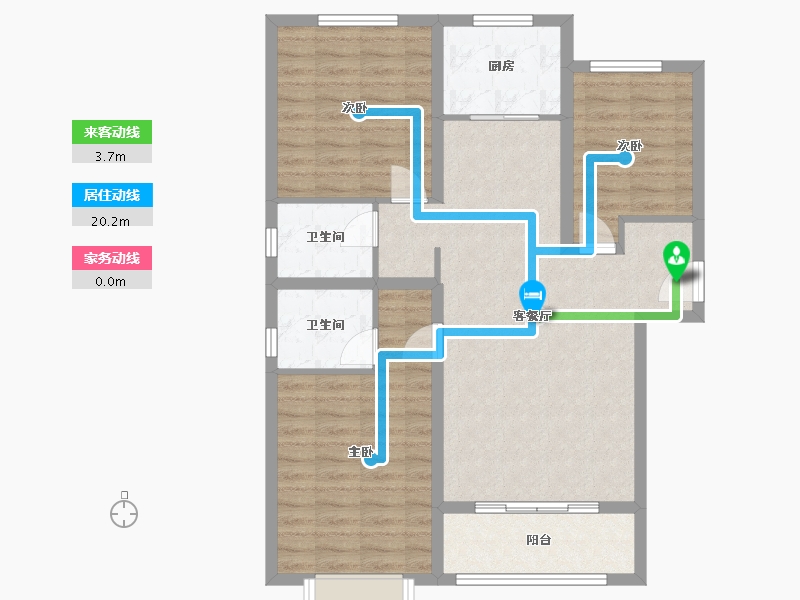 河北省-保定市-御景蓝湾二期-91.43-户型库-动静线