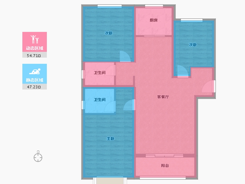 河北省-保定市-御景蓝湾二期-91.43-户型库-动静分区