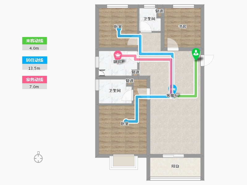 山西省-太原市-红星紫御华府-73.82-户型库-动静线