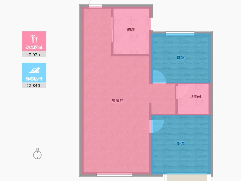 辽宁省-大连市-大华公园世家-64.19-户型库-动静分区