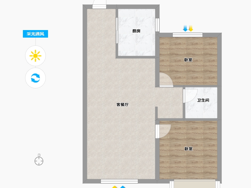 辽宁省-大连市-大华公园世家-64.19-户型库-采光通风