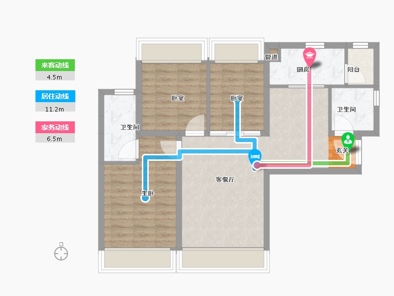 辽宁省-大连市-合生江山帝景-73.00-户型库-动静线