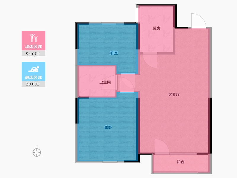 辽宁省-抚顺市-水岸名苑-76.00-户型库-动静分区