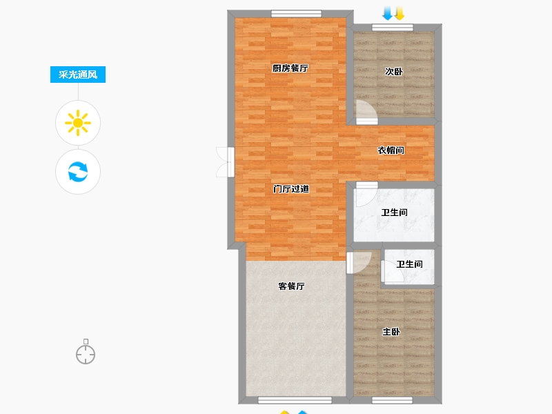 吉林省-辽源市-星源城湖语墅-91.78-户型库-采光通风