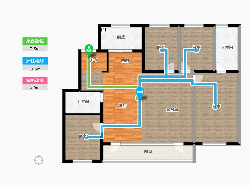 辽宁省-盘锦市-盘锦万科城·如园-138.59-户型库-动静线