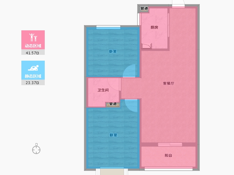 山西省-太原市-红星紫御华府-57.97-户型库-动静分区