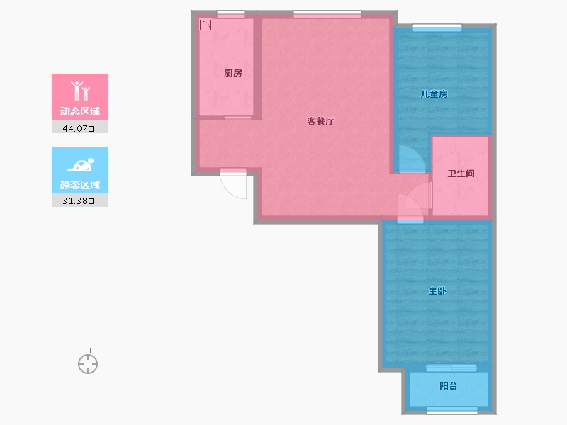 河北省-廊坊市-宏泰·龙河枫景-67.20-户型库-动静分区