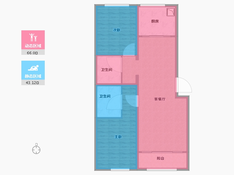 内蒙古自治区-呼和浩特市-呼和浩特恒大翡翠华庭-99.01-户型库-动静分区