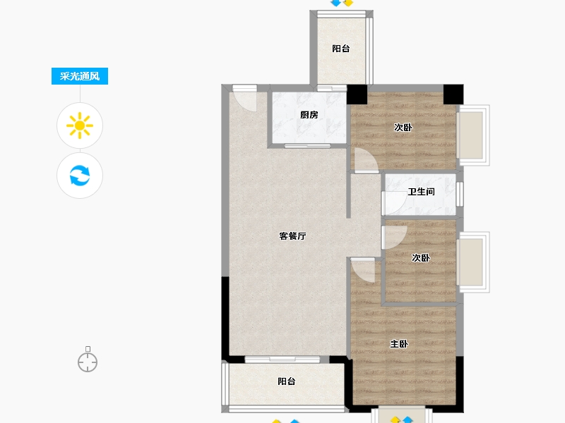 广西壮族自治区-梧州市-南越山语城-75.07-户型库-采光通风