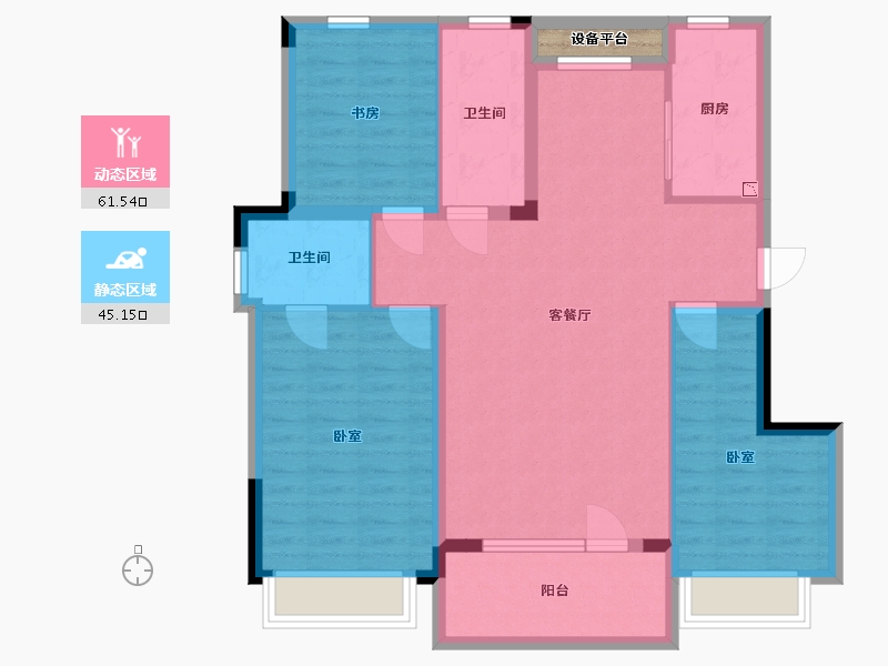 辽宁省-大连市-金湾十里海-97.06-户型库-动静分区