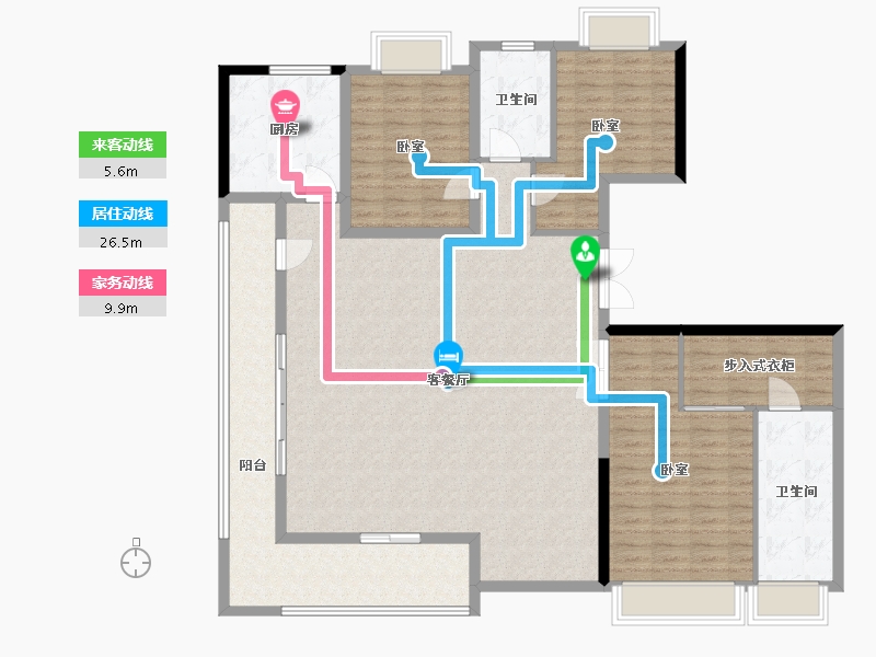 云南省-昆明市-世博生态城蓝湖邻里-154.51-户型库-动静线