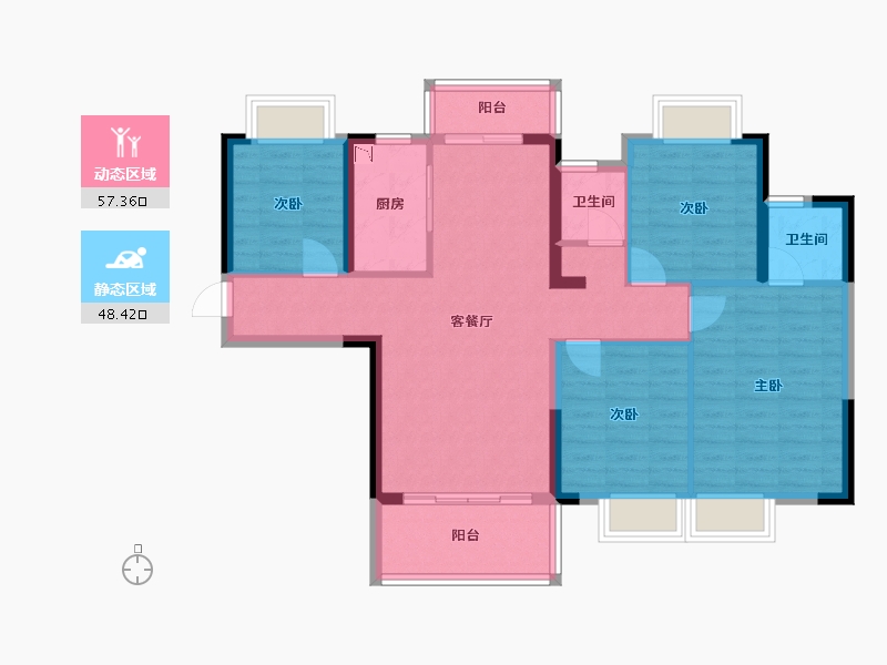 广西壮族自治区-梧州市-精通豪庭-94.64-户型库-动静分区