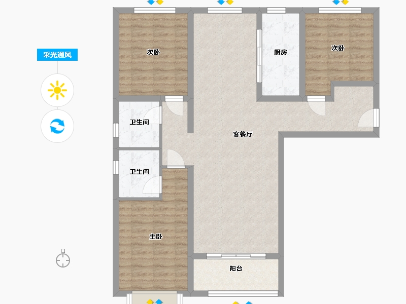 河北省-保定市-御景蓝湾二期-103.16-户型库-采光通风